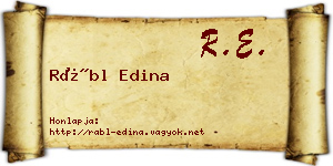 Rábl Edina névjegykártya